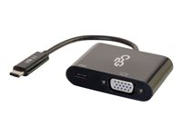 C2G USB C to VGA Video Adapter w/ Power Delivery - USB Type C to VGA Black - Ekstern videoadapter - USB-C - VGA - sort 80494