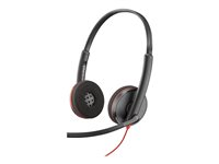 Poly Blackwire 3220 - Blackwire 3200 Series - headset - på øret - kablet - USB-C - sort - Skype Certified, Cisco Jabber Certified, Avaya Certified, UC-certificeret 8X228A6