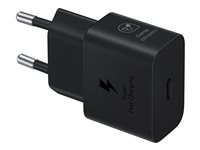 Samsung EP-T2510X - Strømforsyningsadapter - med datakabel - 25 Watt - 3 A - PD 3.0, PD/PPS, SFC (USB-C) - på kabel: USB-C - sort EP-T2510XBEGEU