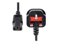 StarTech.com 3ft (1m) UK Computer Power Cable, BS 1363 to C13 Power Cord, 18AWG, 10A 250V, Black Replacement AC Power Cord, Monitor Power Cable, BS 1363 to IEC 60320 C13 Kettle Lead - PC Power Supply Cable (BS13U-1M-POWER-LEAD) - Strømkabel - BS 1363 (P) til power IEC 60320 C13 - AC 250 V - 10 A - 1 m - formet - sort BS13U-1M-POWER-LEAD
