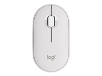 Logitech Pebble Mouse 2 M350s - Mus - optisk - 3 knapper - trådløs - Bluetooth 5.2 LE - tonalt hvidt 910-007013