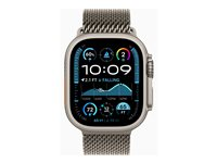 Apple Watch Ultra 2 - 49 mm - naturlig titanium - smart ur med milanesisk løkke - båndstørrelse: L - 64 GB - LTE, Wi-Fi 4, UWB, Bluetooth - 4G - 61.4 g MX5T3DH/A
