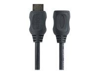 StarTech.com 2m (6ft) HDMI Extension Cable, Ultra HD HDMI Male to Female Cable, 4K HDMI Cable Extender, 4K 30Hz UHD HDMI Cable with Ethernet M/F, High Speed HDMI 1.4 Cable, 10.2Gbps - HDMI Cord Extender - HDMI-forlængerkabel - HDMI han til HDMI hun - 2 m - afskærmet - sort - for P/N: CDP2HDMM2MB, DP2HDMM2MB, HDDVIMM3, HDMM1MP, HDMM2MP, HDMM3MP, HDPMM50, MDP2HDMM2MB HDEXT2M