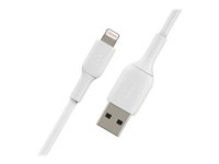 Belkin BoostCharge - Lightning-kabel - Lightning han til USB han - 1 m - hvid (pakke med 2) CAA001BT1MWH2PK