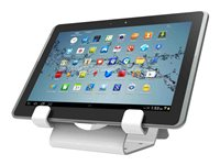 Compulocks Universal Tablet Holder with Coiled Cable Lock - Stativ - for tablet - låsbar - højglansaluminium - hvid - skrivebord CL12CUTHWB