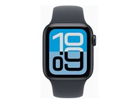 Apple Watch SE 3 (GPS + Cellular) - 40 mm - midnatsaluminium - smart ur med sportsbånd - fluoroelastomer - midnat - båndstørrelse: M/L - 64 GB - LTE, Wi-Fi 4, Bluetooth - 5G - 26.4 g MEPC4QN/A