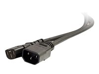 C2G 250 Volt Hot Condition Power Cord Extension - Forlængerkabel til strøm - IEC 60320 C15 til IEC 60320 C14 - AC 250 V - 2 m - formet - sort 80634