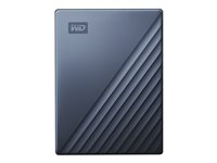 WD My Passport Ultra WDBFTM0040BBL - Harddisk - krypteret - 4 TB - ekstern (bærbar) - USB 3.0 (USB-C stikforbindelse) - 256-bit AES - blå WDBFTM0040BBL-WESN