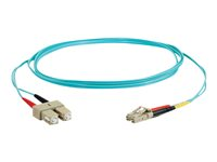 C2G LC-SC 10Gb 50/125 OM3 Duplex Multimode PVC Fiber Optic Cable (LSZH) - Netværkskabel - SC multimodus (han) til LC multimodus (han) - 10 m - 10 m. - fiberoptik - duplex - 50 / 125 my - OM3 - halogenfri - akvamarin 85536