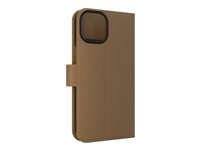 Zagg - Flipomslag til mobiltelefon - læder mønster - brun - for Apple iPhone 13, 14, 15 702314850