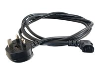 C2G 1m 18 AWG UK 90° Power Cord (IEC320C13R to BS 1363) - Strømkabel - power IEC 60320 C13 til BS 1363 (han) vinklet - 1 m - sort C2G82035
