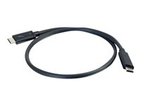 C2G 0.5m Thunderbolt 3 Cable (40Gbps) - Thunderbolt Cable 4K - Black - Thunderbolt kabel - 24 pin USB-C (han) til 24 pin USB-C (han) - Thunderbolt 3 - 30 V - 50 cm - 4K support - sort 88837