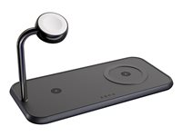 ZENS Dual+Watch Aluminium Wireless Charger - Trådløs opladningspude/opladningsstander - magnetisk + AC-strømadapter - 20 Watt - Apple Fast Charge, FC - sort ZEDC05BM/00
