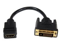 StarTech.com 8in HDMI to DVI-D Video Cable Adapter - HDMI Female to DVI Male - HDMI to DVI Dongle Adapter Cable (HDDVIFM8IN) - Videoadapter - HDMI hun til DVI-D han - 20.32 cm - afskærmet - sort - for P/N: CDP2HDMM2MB, DP2HDMM2MB, HDDVIMM3, HDMM1MP, HDMM2MP, HDMM3MP, HDPMM50, MDP2HDMM2MB HDDVIFM8IN