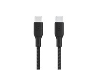 Belkin BoostCharge - USB-kabel - 24 pin USB-C (han) til 24 pin USB-C (han) - 2 m - sort - for Apple 10.9-inch iPad Air; Google Pixel 4a, 5, 6; Samsung Galaxy Note20, S21, S21 5G, S22 CAB014BT2MBK