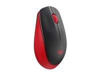 Logitech M190 - Mus - optisk - 3 knapper - trådløs - trådløs modtager (USB) - rød 910-005908