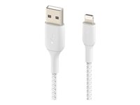 Belkin BoostCharge - Lightning-kabel - Lightning han til USB han - 15 cm - hvid CAA002BT0MWH
