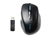 Kensington Pro Fit Full-Size - Mus - højrehåndet - optisk - 6 knapper - trådløs - 2.4 GHz - trådløs modtager (USB) - sort K72370EU